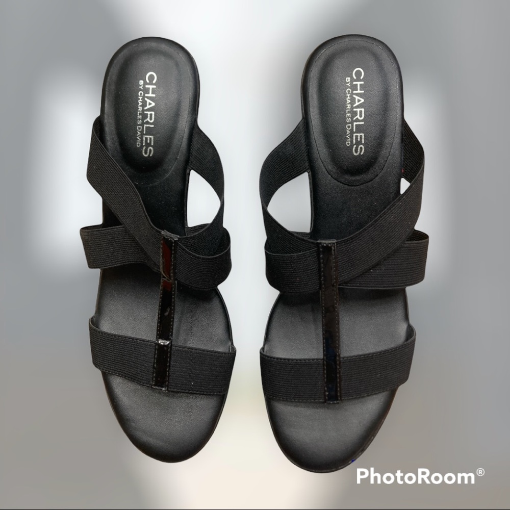 Charles by Charles David Black Women’s Wedge Sandals Size 8.5